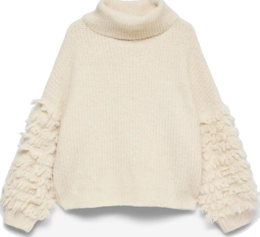 Vero Moda Awdima Ls High Neck Knit Jumper WHITECAP GRAY L