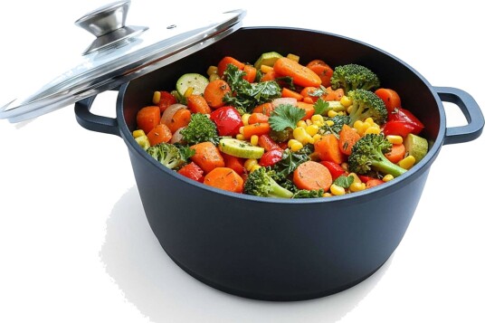 Braiseringsgryte med glasslokk – non stick støpt aluminium Braiseringsgryte med glasslokk – non stick støpt aluminium