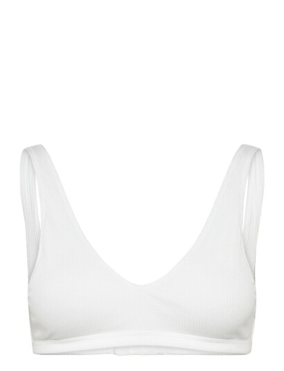 Weekday Plunge Rib Soft Bra   White   S