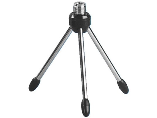 Monacor Ms-4, Stasjonært Mikrofonstativ, Tripod-Base, Svart, Grå, Stål, 5/8", 90 G