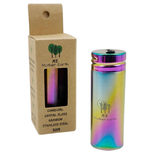 Sustainable Dental Floss Me Mother Earth 30 mtr. + Aluminiumsdispenser Rainbow