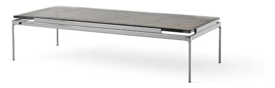 &Tradition Sett LN12 sofabord Smoked cast glass-dark chrome