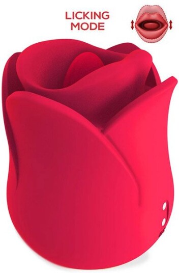 Meryl Rose Shaped Vibe Stimulator With Tongue