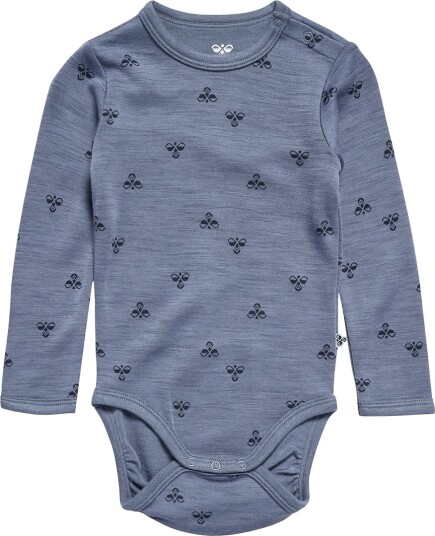 Hummel Body I/e   Ull/Viskose   HmlMini   Flint Stone   Hummel   74   Langermet Body Blå Grå Lyseblå