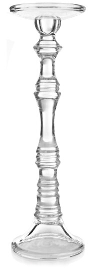 Lysestake/kubbelysestake glass H:42cm
