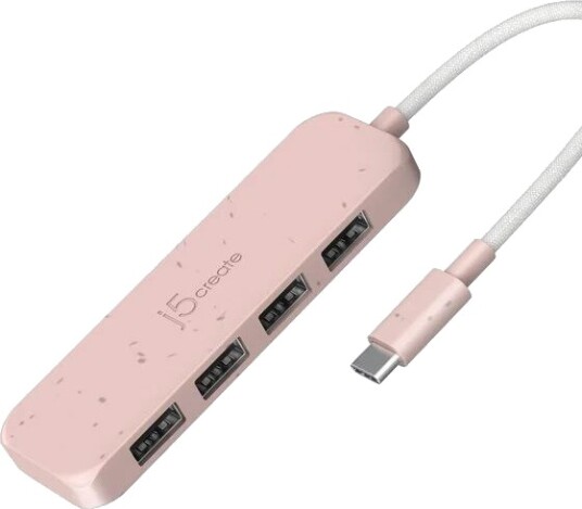 j5create JCH341ER USB C to 4 Port Type A Hub USB hub USB 3.2 4 porter Rosa JCH341ER N j5create JCH341ER USB C to 4 Port Type A Hub USB hub USB 3.2 4 porter Rosa JCH341ER N