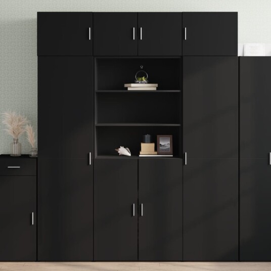 Highboard svart 80x42,5x185 cm konstruert tre 8721102654688