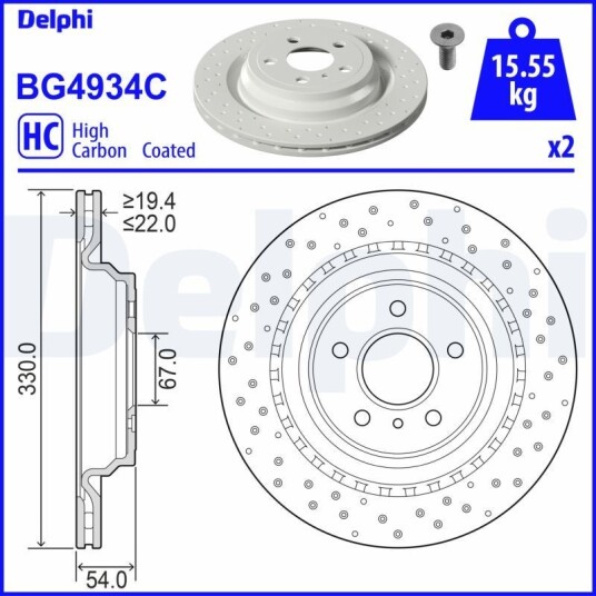 Bremseskive DELPHI BG4934C