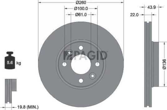 PAGID 54192NC Bremseskive