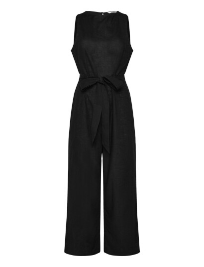 Monki Linen Jumpsuit Black XS Monki Linen Jumpsuit Black XS