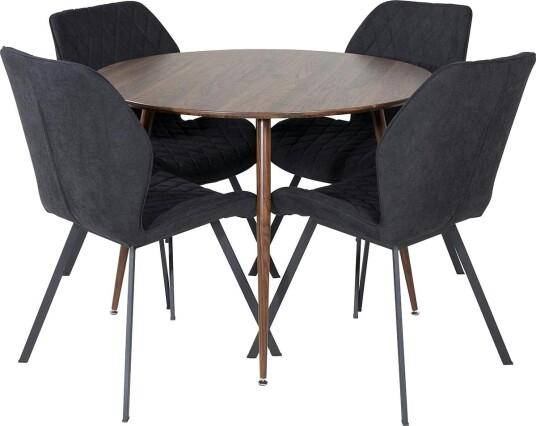 Spisegruppe Venture Home Plake med 4 Geneva Stoler Rundt