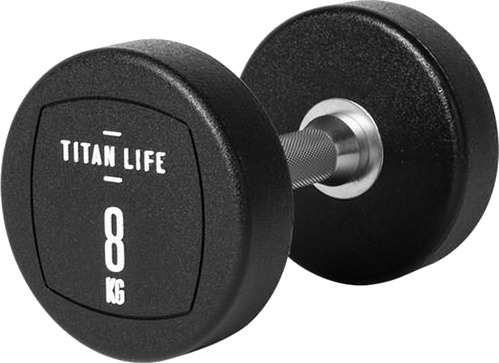 Titan Life PRO Dumbbell PU, Gummimanualer Vekt 8 kg