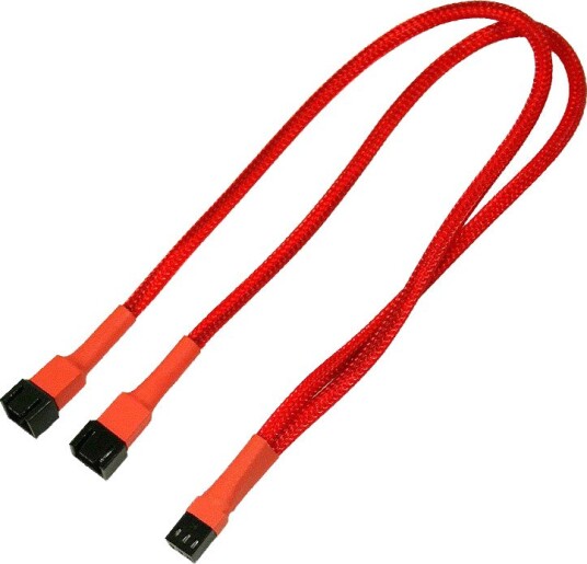 Nanoxia vifte-splitterkabel 30cm 3-pin til 2x3-pin Rød