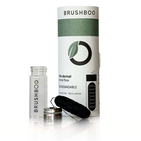 Økologisk tanntråd Brushboo Glass dispenser 30 mtr. Kull Økologisk tanntråd Brushboo Glass dispenser 30 mtr. Kull