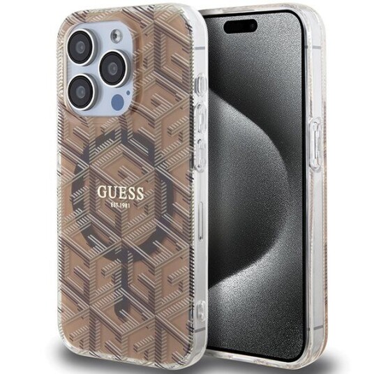 Guess iPhone 15 Pro Mobildeksel Guhmp15lhgcustgw MagSafe Brun