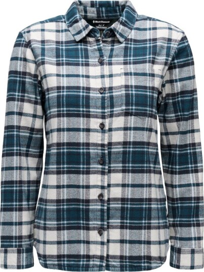 Black Diamond Women"s Project Flannel Shirt Midnight Blue chalk L