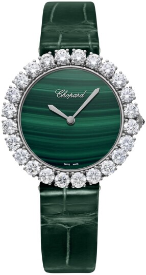 Chopard Dameklokke 13A419 1601 Diamond Hour Grønn/Lær Ø35.75 mm