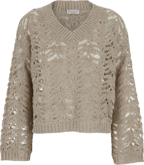 Brunello Cucinelli Dame Strikkevarer Beige L,