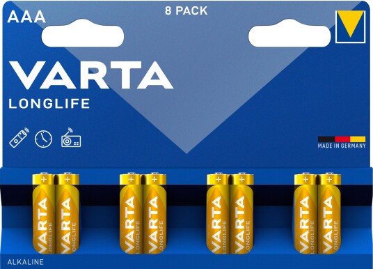 Varta Longlife AAA Alkalisk Batterier 8-pack