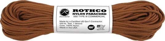 Rothco Paracord Nylon 30m Brun