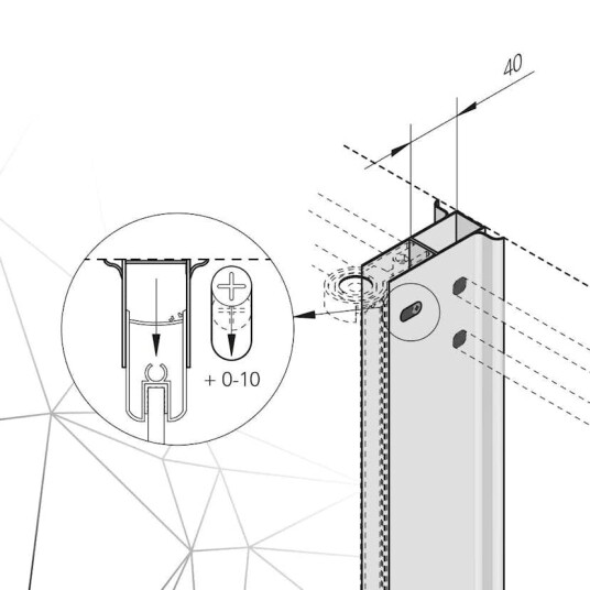 Profil for rørtrekking Påbygning Bathlife Sort Aluminium