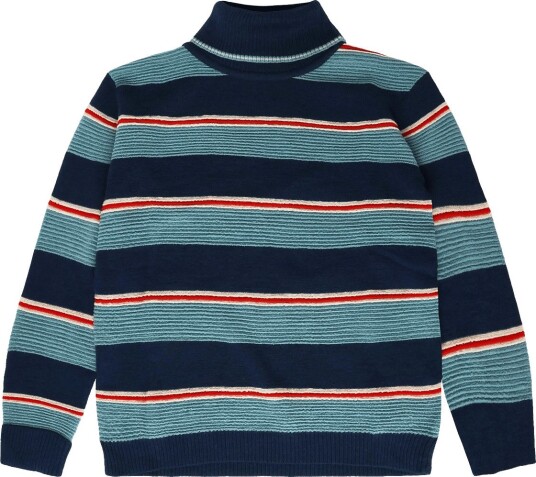 FUB Rollneck Sweater DEEP INDIGO/LIGHT TEAL 150