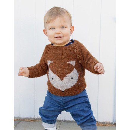 Little Fox by DROPS Design Genser Strikkeoppskrift str 1 3 mdr 7 8 år