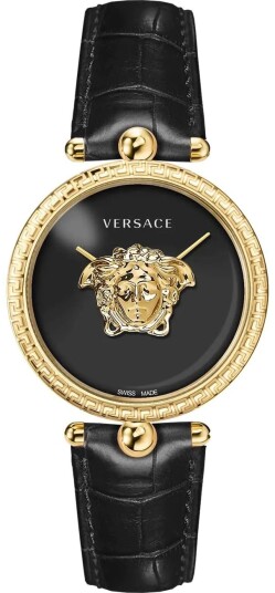 Versace Dameklokke VECO02722 Palazzo Sort/Lær Ø39 mm Versace Dameklokke VECO02722 Palazzo Sort/Lær Ø39 mm