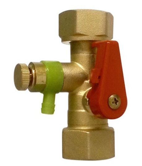 Høiax Serviceventil med Avtapping og Utlufting 3/4" Høiax Serviceventil med Avtapping og Utlufting 3/4"