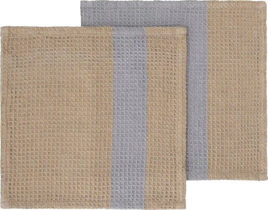 Blomus Set Of 2 Dishcloths   25 X 25 Cm   Gano   Indian Tan/ Tradewinds   Beige   25X 25CM