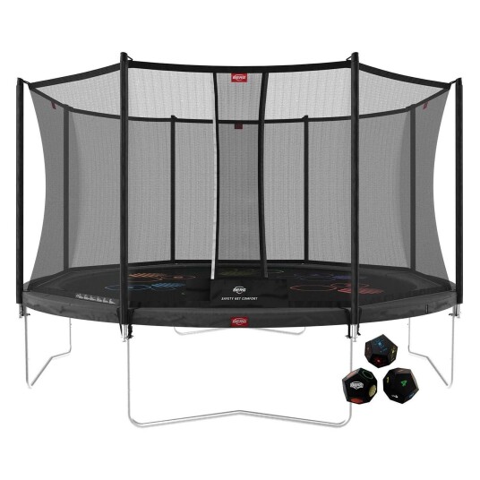 BERG Toys Berg Trampoline Favorit 430 Grå Levels Med Sikkerhetsnett Comfort 430 cm dia Grå Levels
