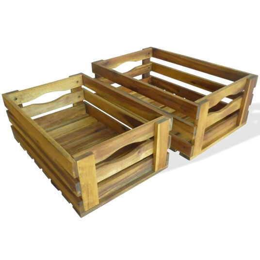 vidaXL Eplekasse sett 2 stk heltre akasie vidaXL Eplekasse sett 2 stk heltre akasie