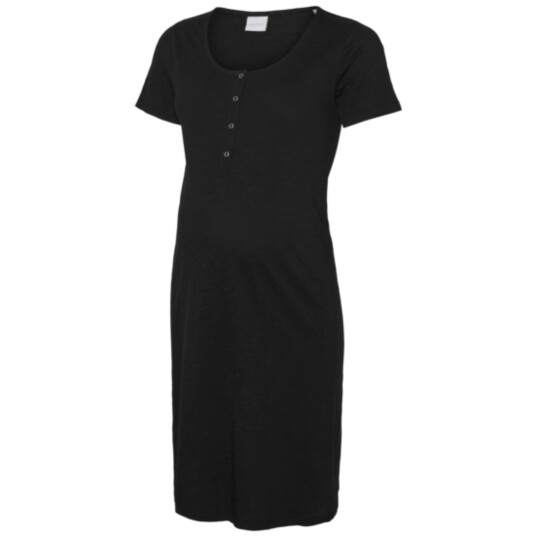 Mama;licious Black Mira Solid Nattkjole Noos M