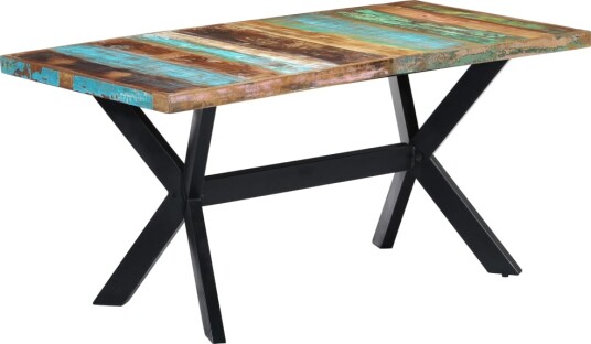 vidaXL Spisebord 160x80x75 cm gjenvunnet heltre