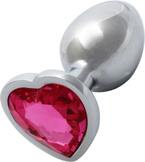 Shots Toys Ouch! Ouch!: Heart Gem Metal Butt Plug small sølv