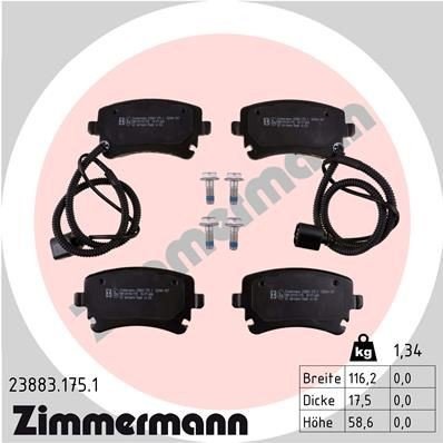 Bremseklosser ZIMMERMANN 23883.175.1