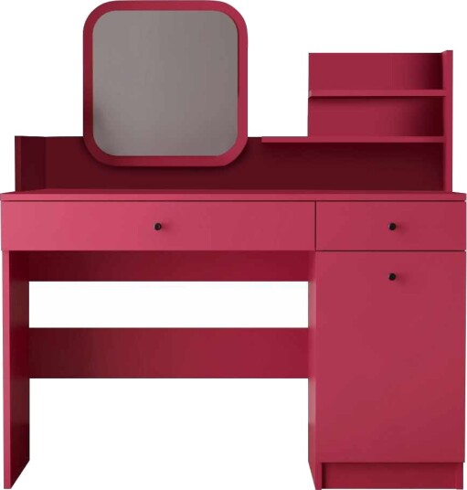 Fabrony sminkebord med speil 124 cm - Bringebær