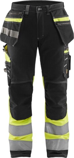 Blåkläder 179413709933C58 Synlighetsbukse med stretch, svart/varselgul Str. C58, Klær