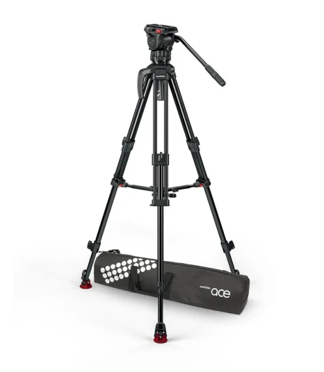 Sachtler Ace XL AL MS Mk II Alu Stativ Fluid head Tripod Mid-Spreader Bag 8 kg