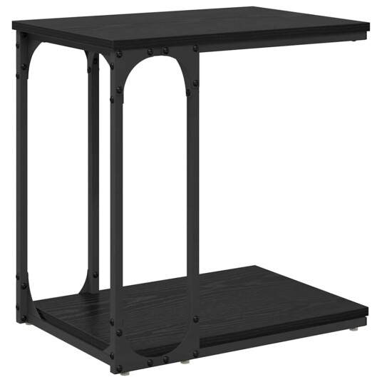 Sidetabell med hylle Svart Eik 50 x 35 x 52 cm Konstruert tre