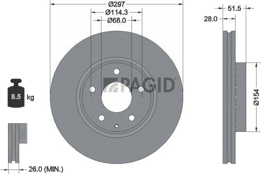 PAGID 55950NC Bremseskive PAGID 55950NC Bremseskive