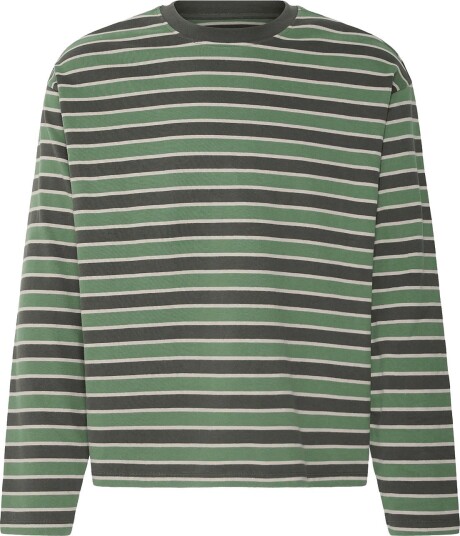 Blend Bhkhalid L/S Stripe Tee ELM GREEN S