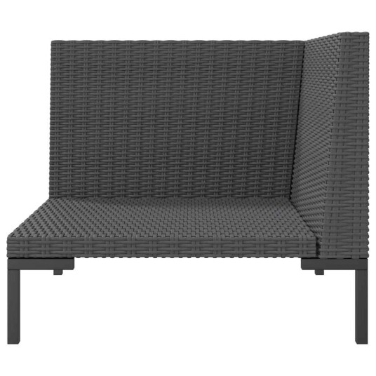 vidaXL Hagesofa med puter halvrund polyrotting