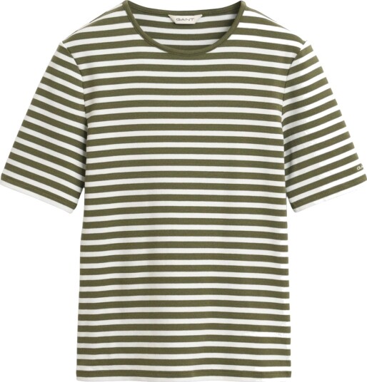 Gant | Slim Striped 1X1 Ribbed Ss T Shirt | XL