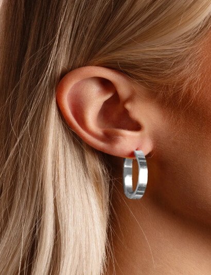 SNÖ of Sweden Liddy Big Ring Ear Plain S Onesize Silver ONE SIZE SNÖ of Sweden Liddy Big Ring Ear Plain S Onesize Silver ONE SIZE