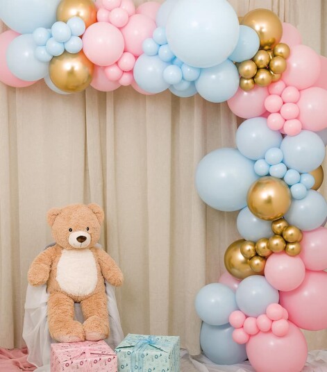 Ballongkungen Ballongbue Kit Gender Reveal, 138 ballonger, ca 3-3.5m Ballongkungen Ballongbue Kit Gender Reveal, 138 ballonger, ca 3-3.5m