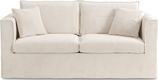 Travstad 3 seters sovesofa med HVILA overmadrass 140x200 cm memoryskum med vaskbart trekk Beige/hvit