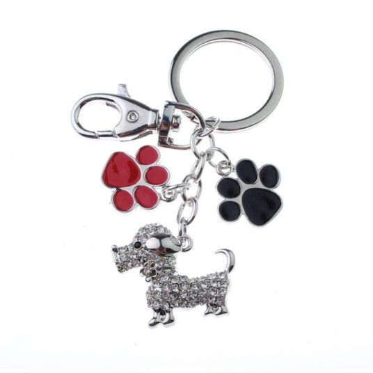 Nøkkelring bag charm hund/hundepoter
