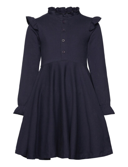 Geggamoja Flounce Collar Dress Navy - Navy - 74/80