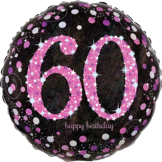 Riethmüller Folieballong 60 Happy Birthday Rosa Sparkling 3378801
